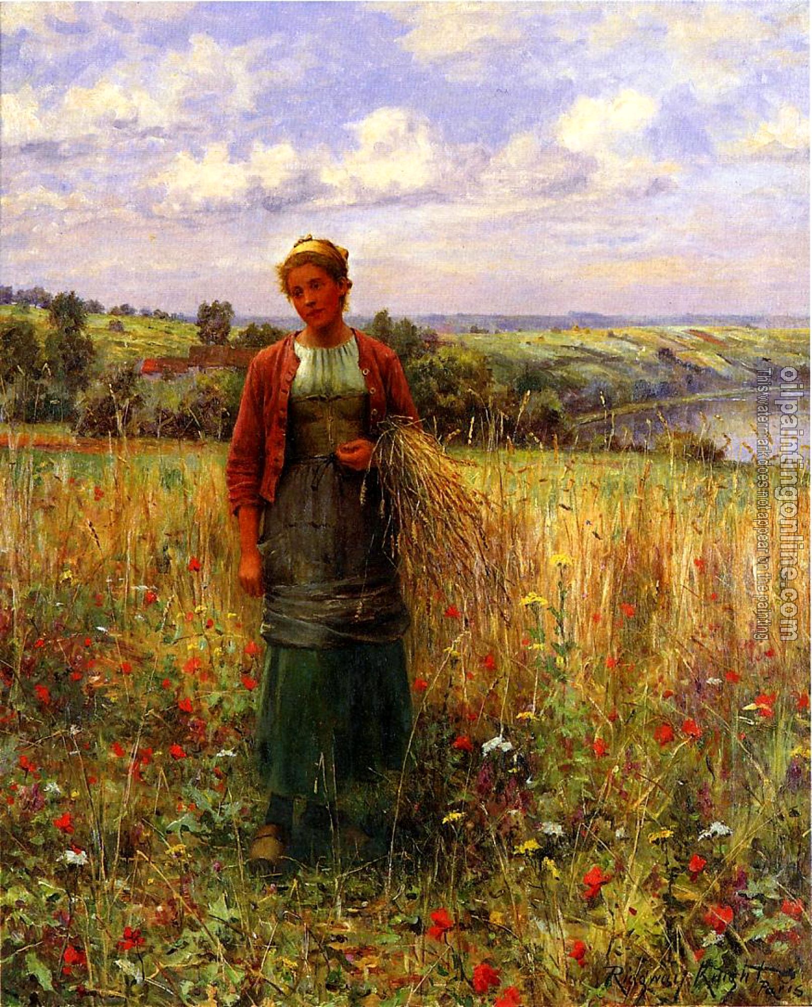 Daniel Ridgway Knight - Gathering Wheat